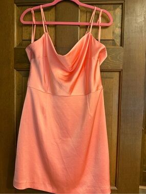 Gianni Bini Coral-Orange Satin Mini Dress